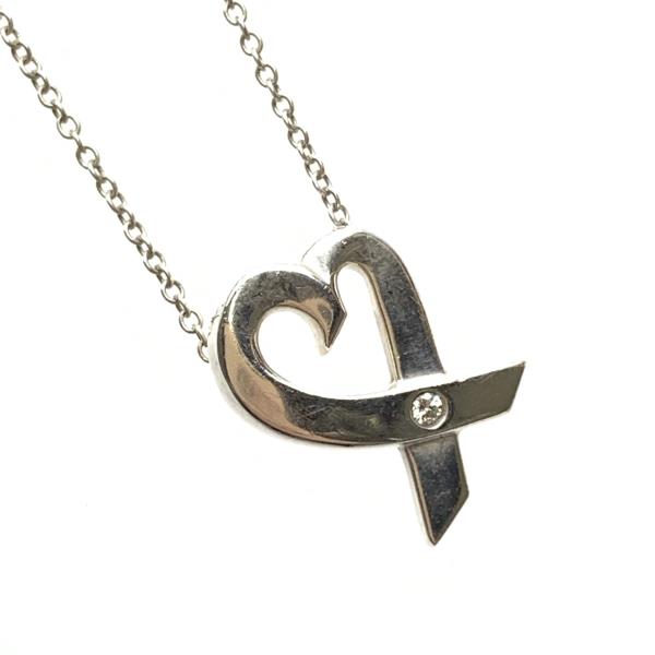 Tiffany Paloma Picasso Loving Heart Necklace Diamond Silver