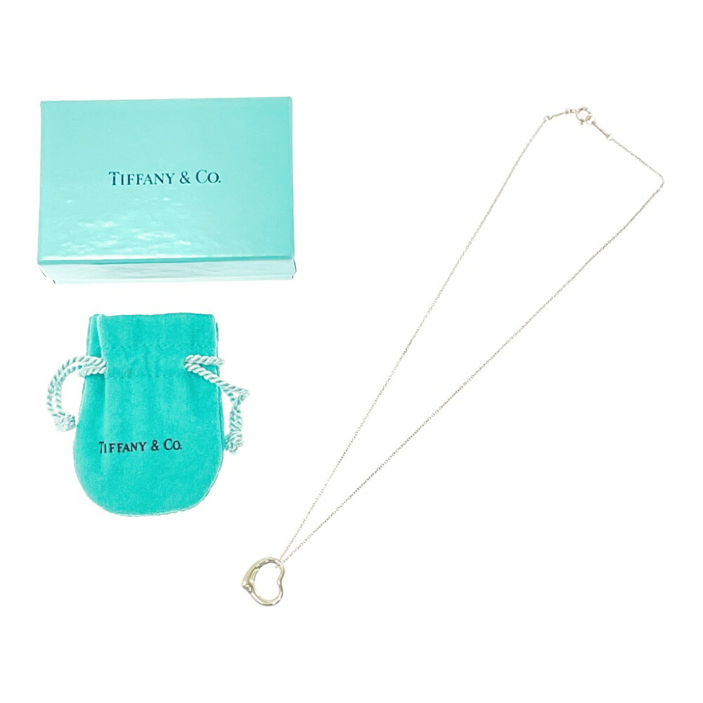 Tiffany Elsa Peretti Open Heart Necklace Silver