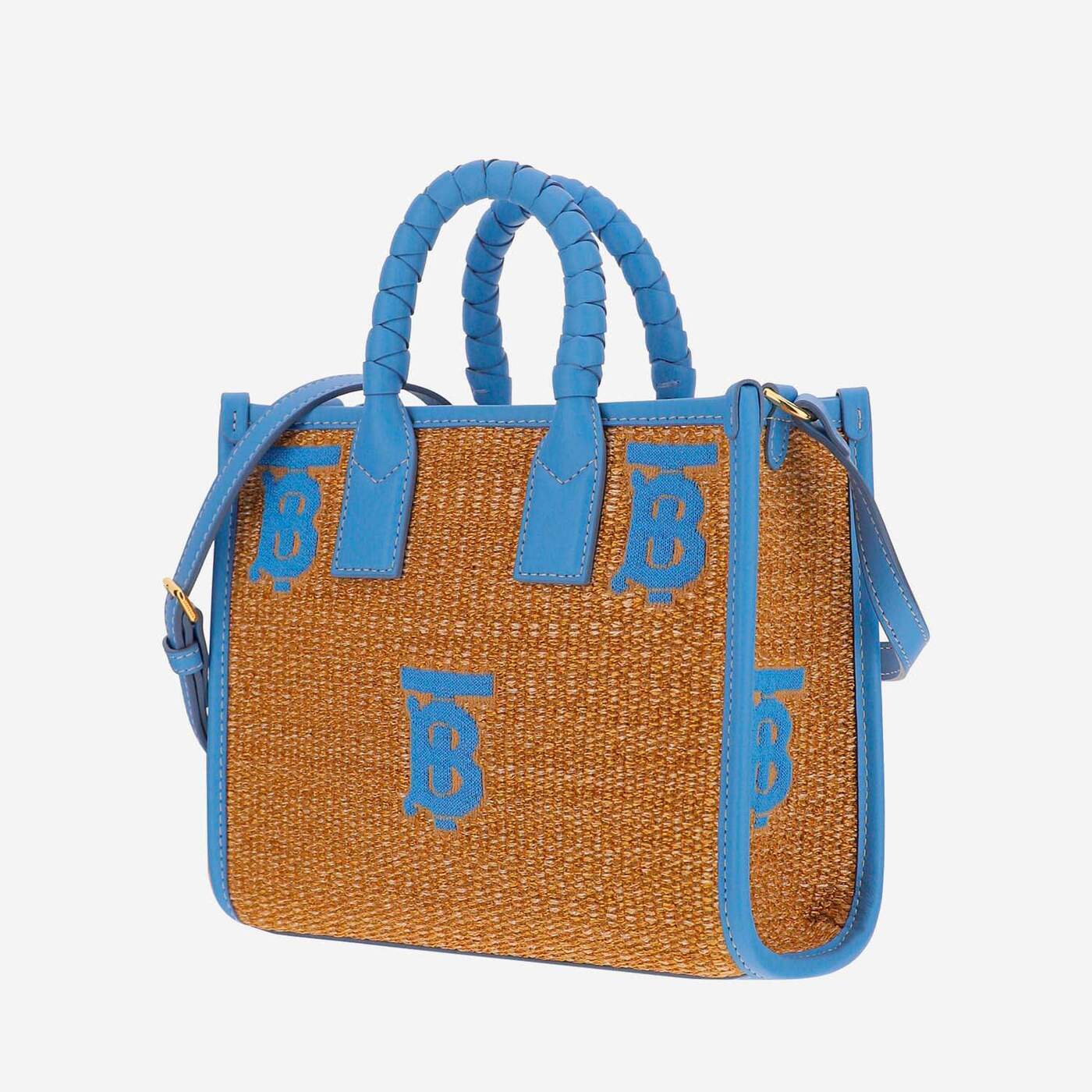 Burberry Raffia Tote Bag Blue - Image 2