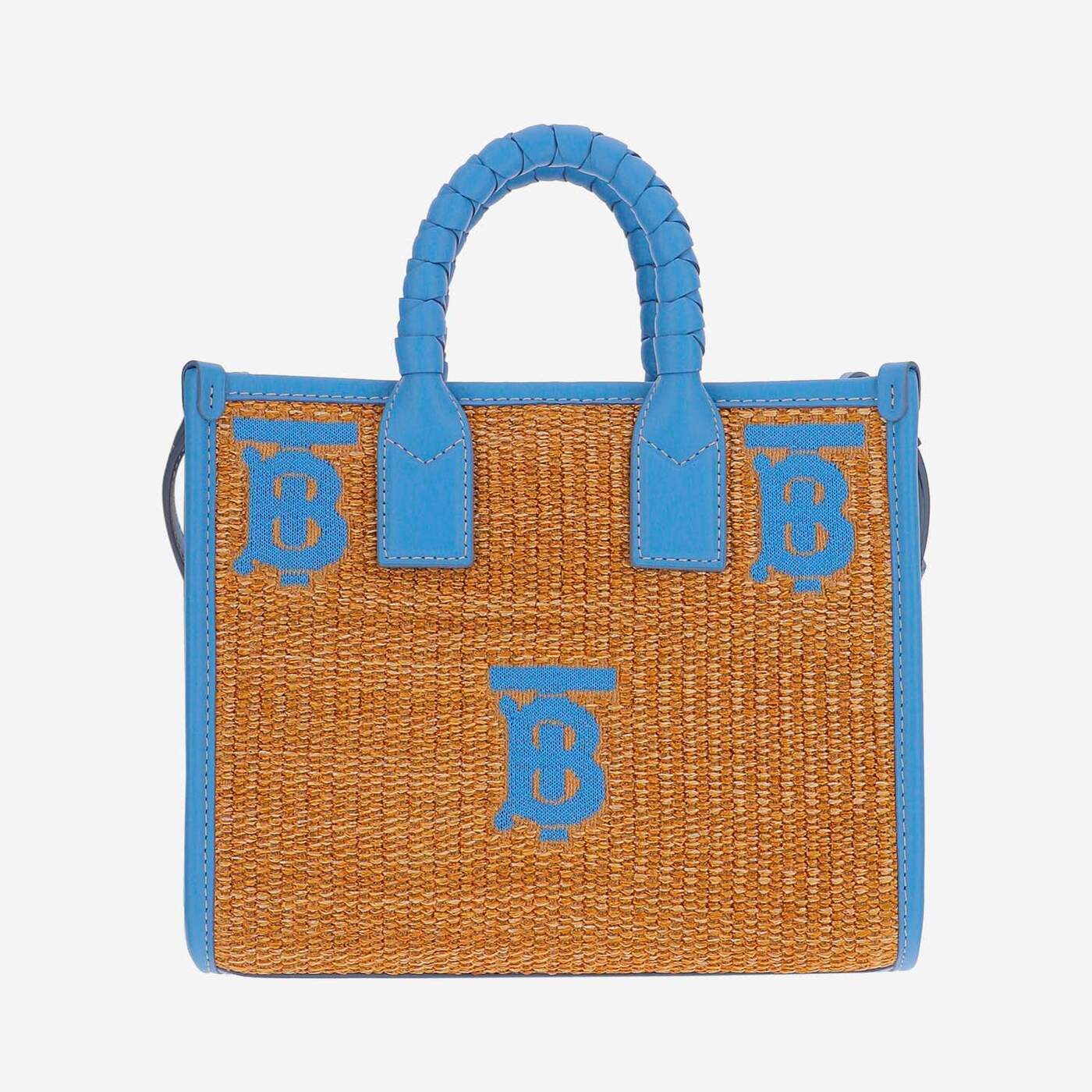 Burberry Raffia Tote Bag Blue - Image 3