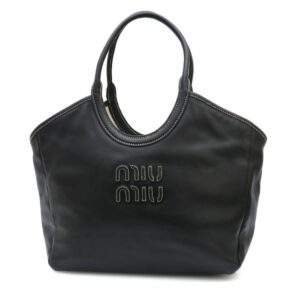 Miu Miu Ivy Tote Leather Bag Black