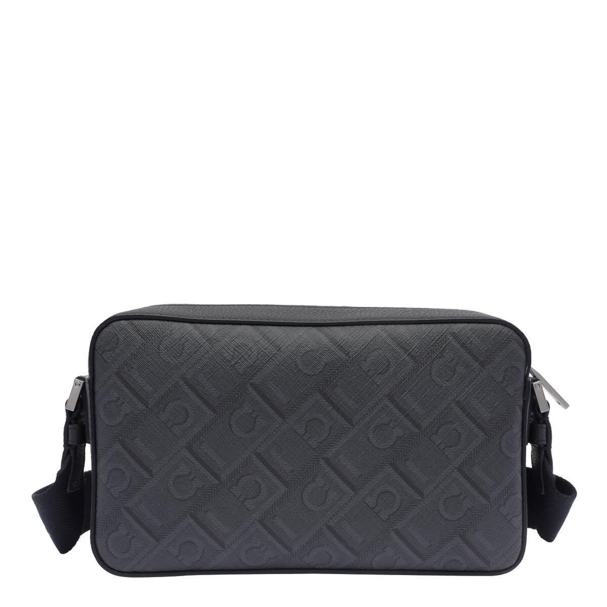 Ferragamo Jacquard Leather Shoulder Bag Black - Image 3
