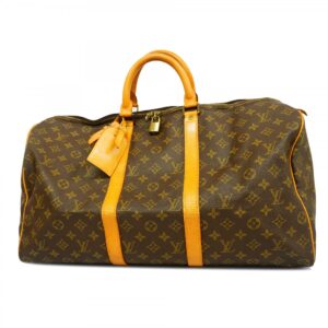 Louis Vuitton Monogram Keepall Boston Bag Brown