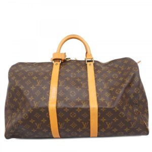 Louis Vuitton Monogram Keepall Boston Bag Brown