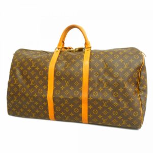 Louis Vuitton Monogram Keepall Boston Bag Brown