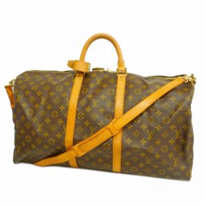 Louis Vuitton Monogram Keepall Bandouliere Boston Bag Brown