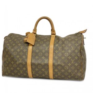Louis Vuitton Monogram Keepall Boston Bag Brown