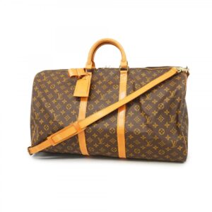 Louis Vuitton Monogram Keepall Bandouliere Boston Bag Brown