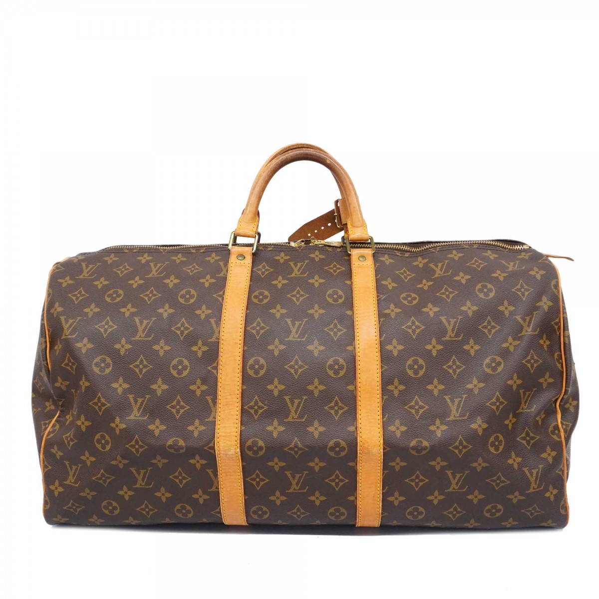 Louis Vuitton Monogram Keepall Boston Bag Brown