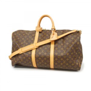 Louis Vuitton Monogram Keepall Bandouliere Boston Bag Brown