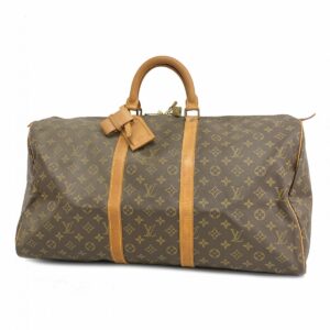 Louis Vuitton Monogram Keepall 55 Boston Bag Brown