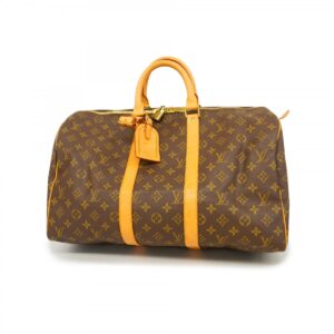 Louis Vuitton Monogram Keepall 45 Boston Bag Brown