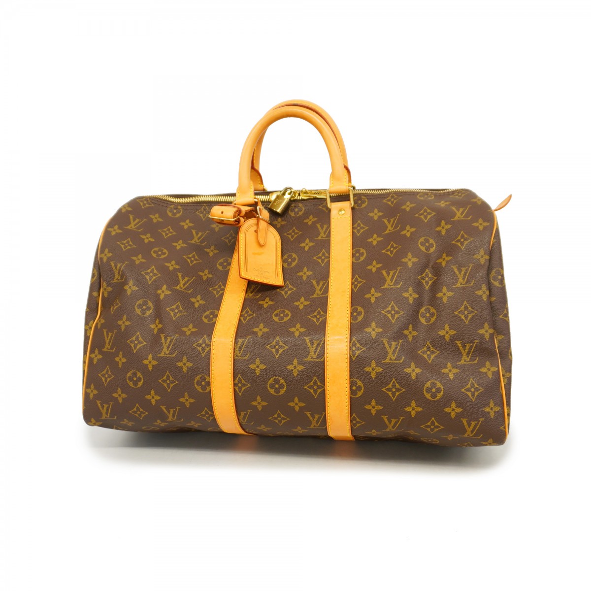 Louis Vuitton Monogram Keepall 45 Boston Bag Brown