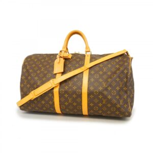 Louis Vuitton Monogram Keepall Bandouliere 55 Boston Bag Brown