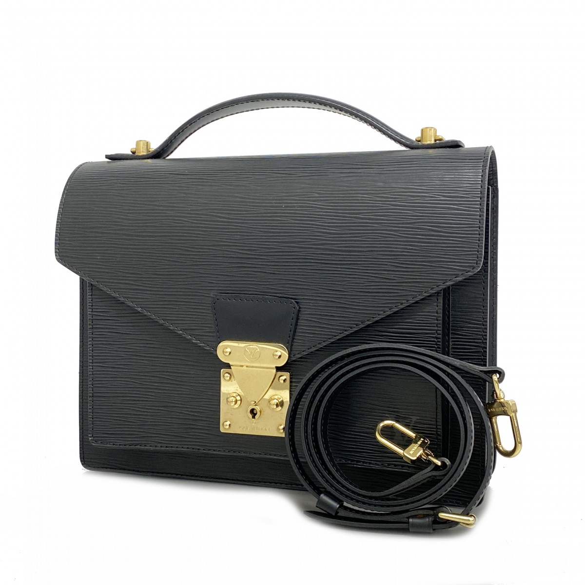 Louis Vuitton Epi Monceau Handbag Black