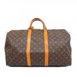 Louis Vuitton Monogram Keepall 50 Boston Bag Brown