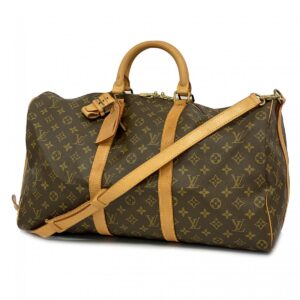 Louis Vuitton Monogram Keepall Bandouliere 50 Boston Bag Brown