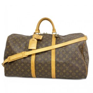 Louis Vuitton Monogram Keepall Bandouliere 55 Boston Bag Brown