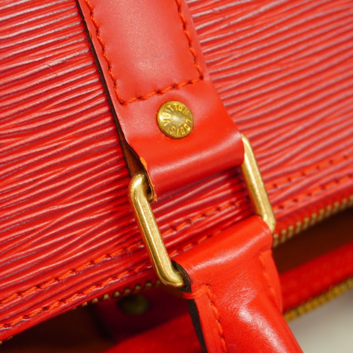 Louis Vuitton Epi Keepall 45 Boston Bag Castilian Red - Image 8