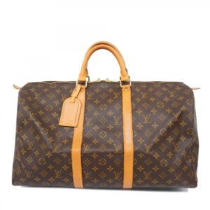 Louis Vuitton Monogram Keepall 50 Boston Bag Brown