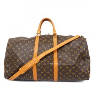 Louis Vuitton Monogram Keepall Bandouliere 55 Boston Bag Brown
