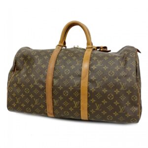 Louis Vuitton Monogram Keepall 50 Boston Bag Brown