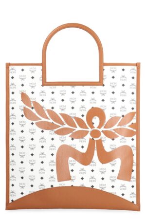 MCM Large Aren Fold Tote Bag White