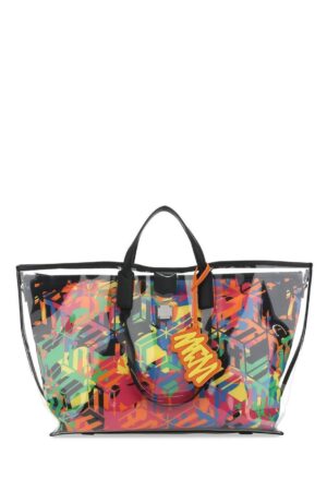 MCM Multicolor Aren Tote Bag Red
