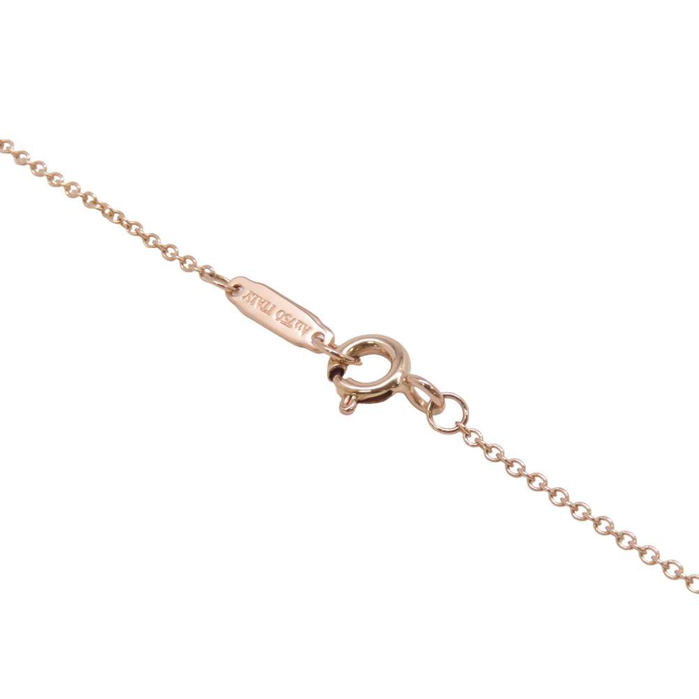 Tiffany Necklace Fleur de Lis Stem Diamond Pink Gold - Image 5