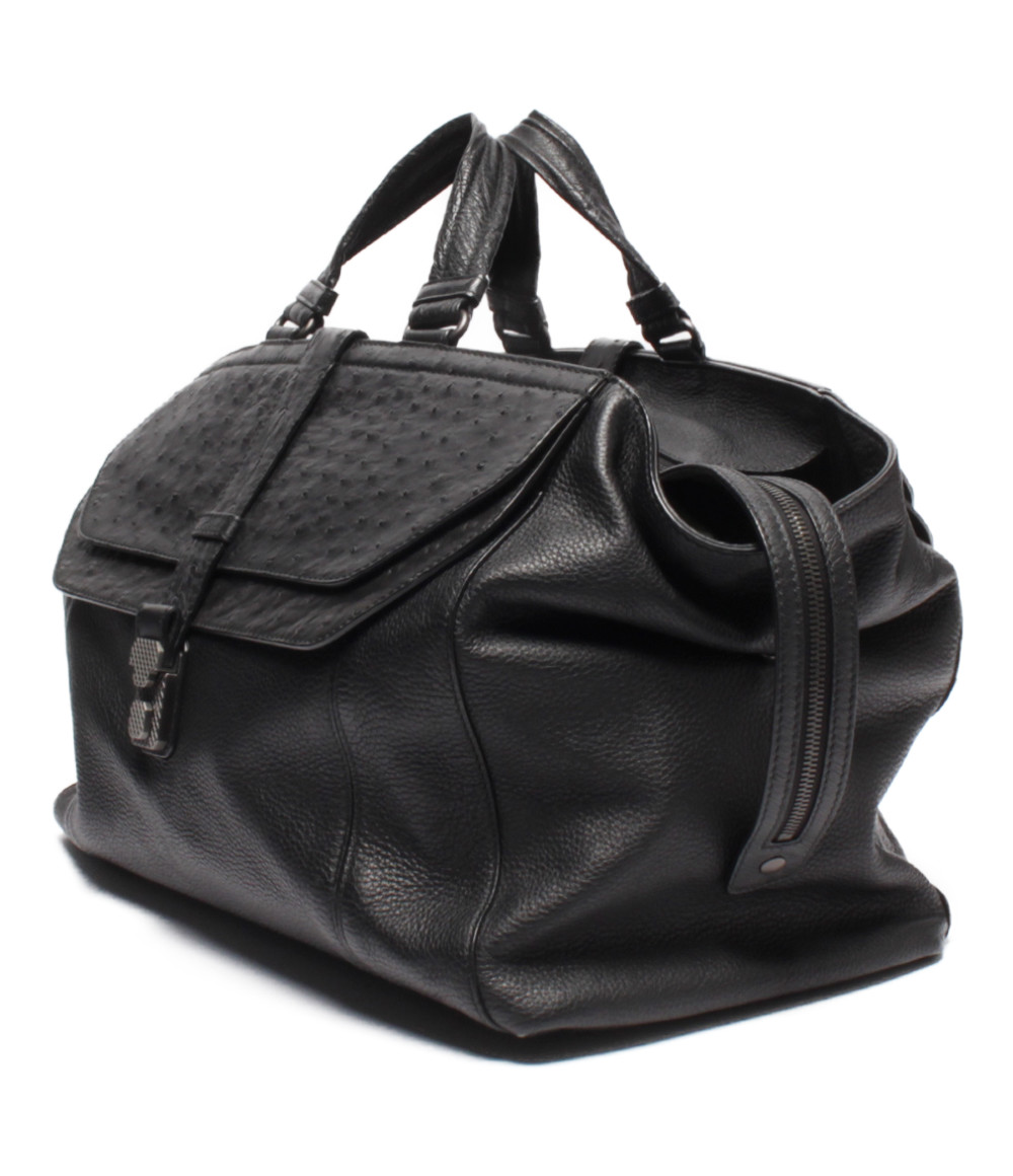 Bottega Veneta Weekend Bag Ostrich Black - Image 2