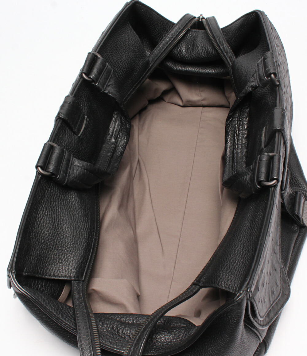Bottega Veneta Weekend Bag Ostrich Black - Image 3