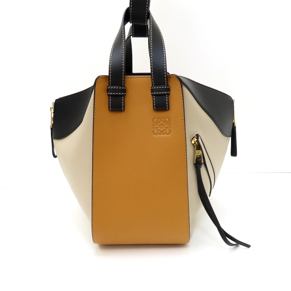 Loewe Hammock 2Way Bag Calf Brown Beige Black - Image 3