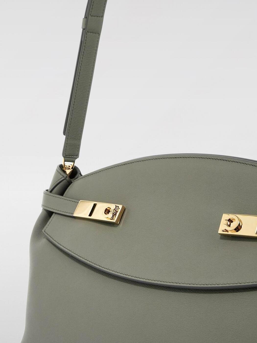 Ferragamo Shoulder Bag Leather Grey - Image 3