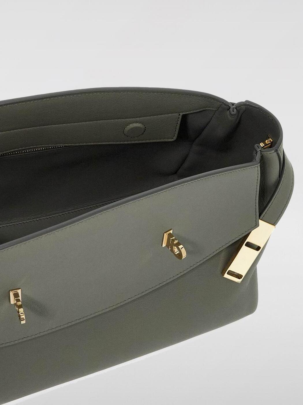 Ferragamo Shoulder Bag Leather Grey - Image 4