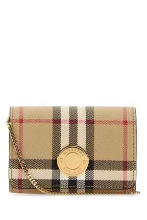Burberry Chain Wallet Archive Check Beige