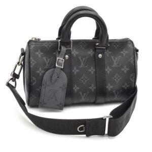 Louis Vuitton Keepall Bandouliere 25 Eclipse Shoulder Bag Black