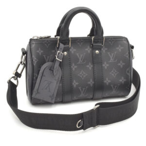 Louis Vuitton Keepall Bandouliere 25 Eclipse Shoulder Bag Black