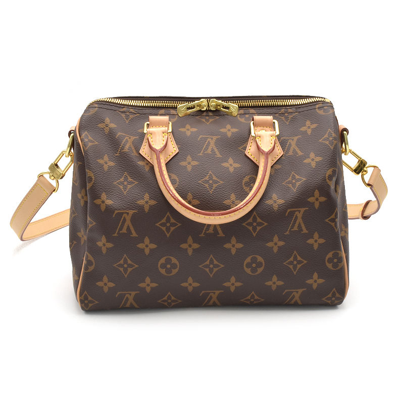 Louis Vuitton Speedy Bandouliere 25 Monogram Crossbody Bag Brown - Image 3