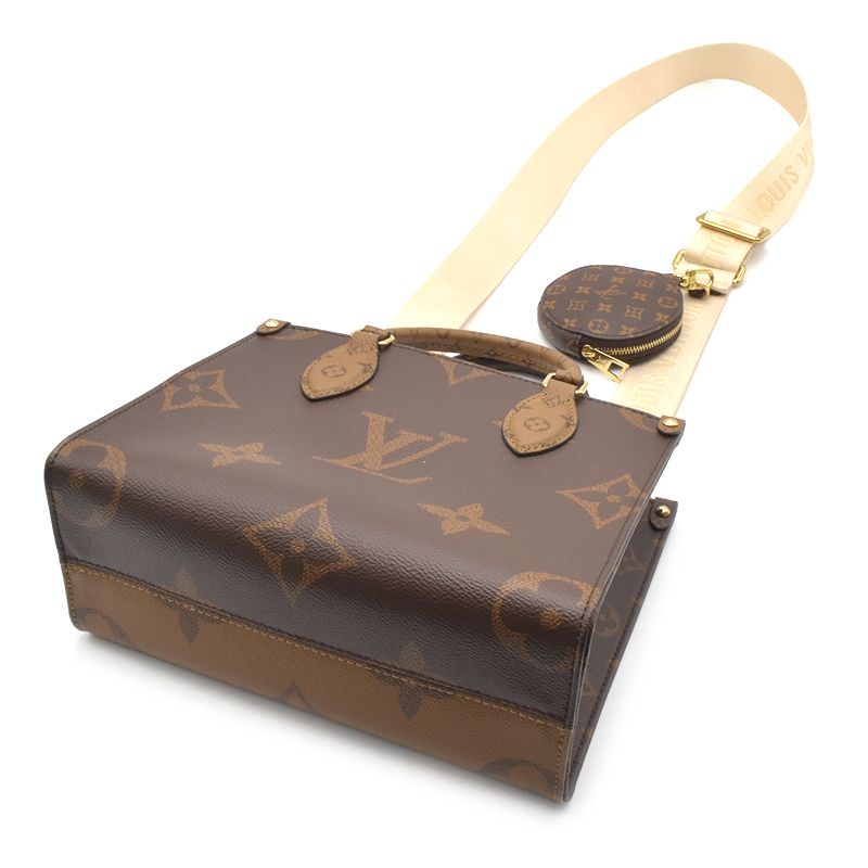 Louis Vuitton On the Go PM Reverse 2way Shoulder Bag Brown - Image 4
