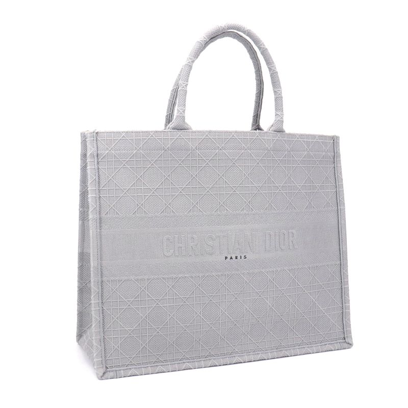 Dior Book Tote Canvas Handbag Gray