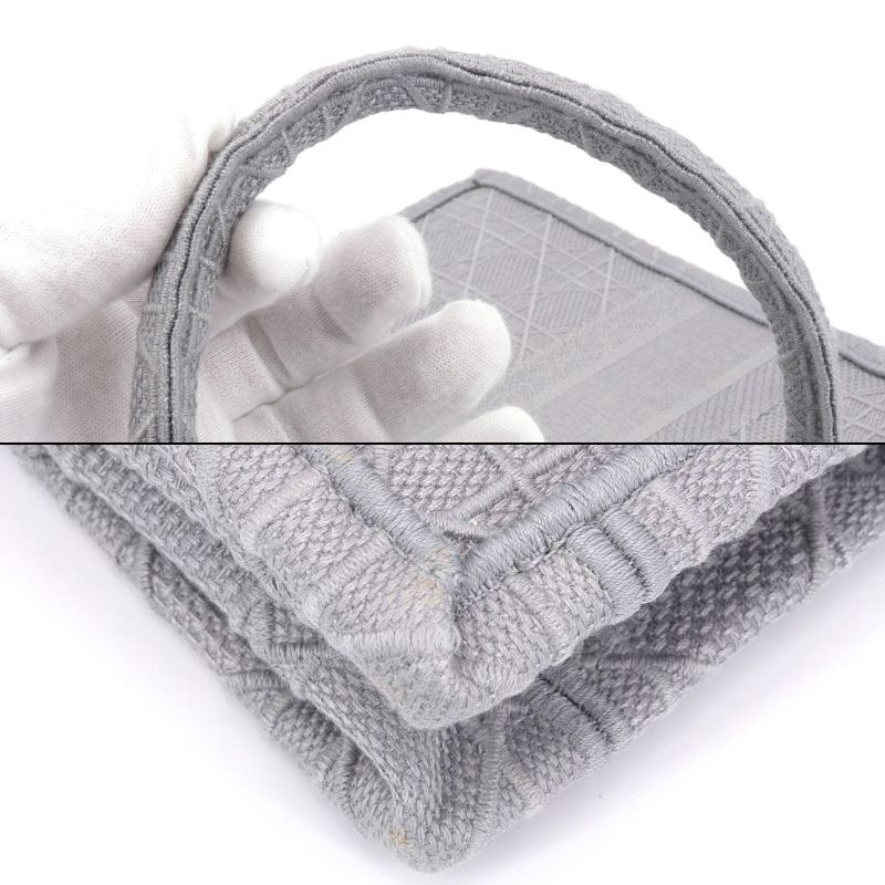 Dior Book Tote Canvas Handbag Gray - Image 7