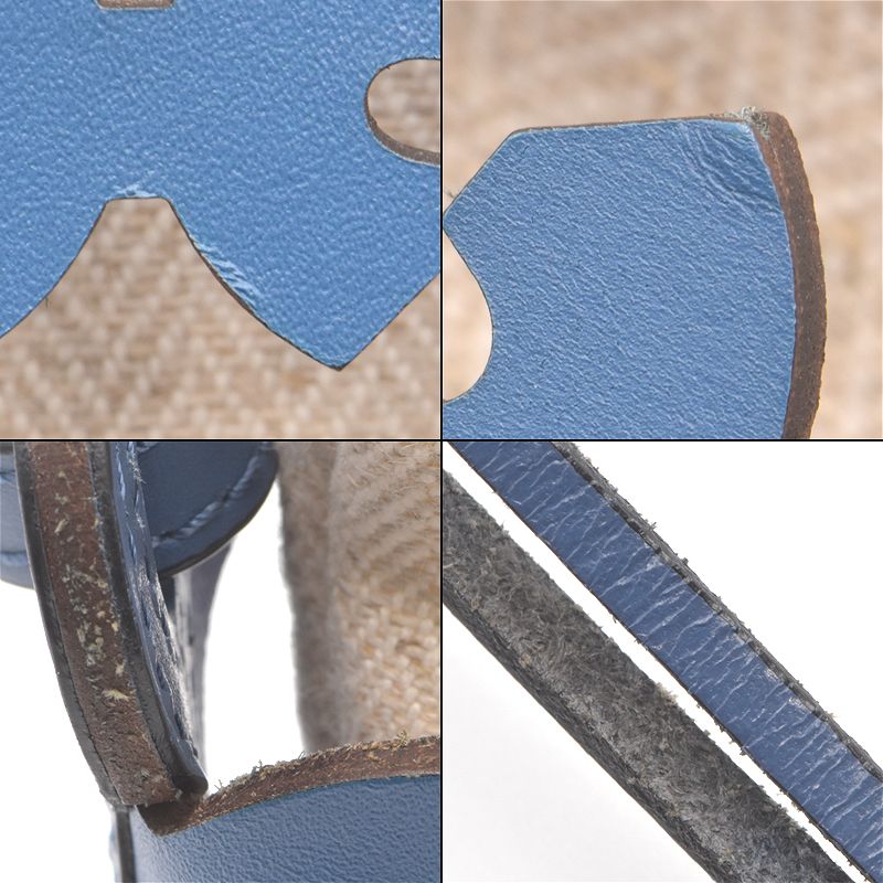 Loewe Anagram Cutout Pocket Calf Canvas Shoulder Bag Blue - Image 7