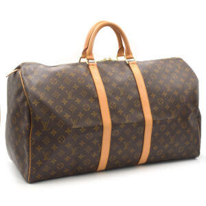 Louis Vuitton Keepall 55 Monogram Boston Bag Large Capacity Brown