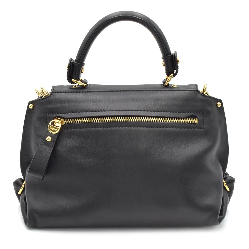 Salvatore Ferragamo Gancini Sofia 2way Handbag Black - Image 3