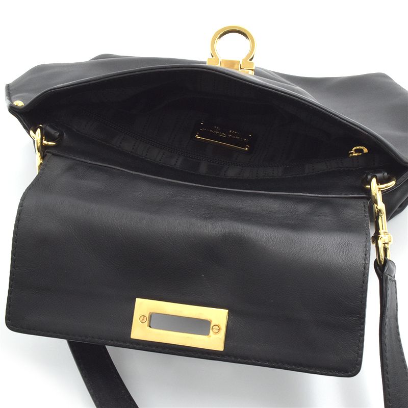 Salvatore Ferragamo Gancini Sofia 2way Handbag Black - Image 5