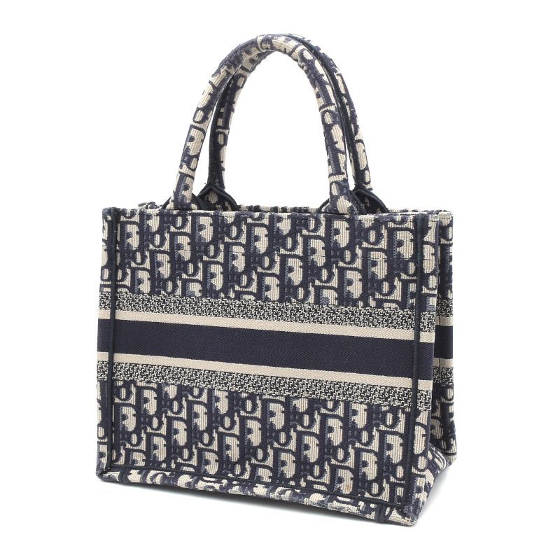 Dior Book Tote Oblique Embroidery Tote Bag Ecru Blue - Image 2