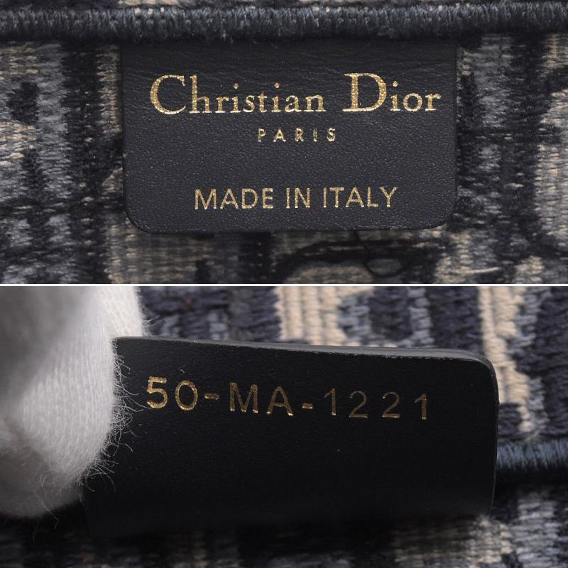Dior Book Tote Oblique Embroidery Tote Bag Ecru Blue - Image 5