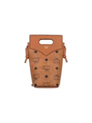 MCM Crossbody Bag Diamond Tote Brown