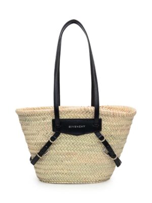 Givenchy Woven Straw Shoulder Bag Brown