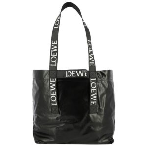 Loewe Shopper Foldable Leather Tote Shoulder Bag Black